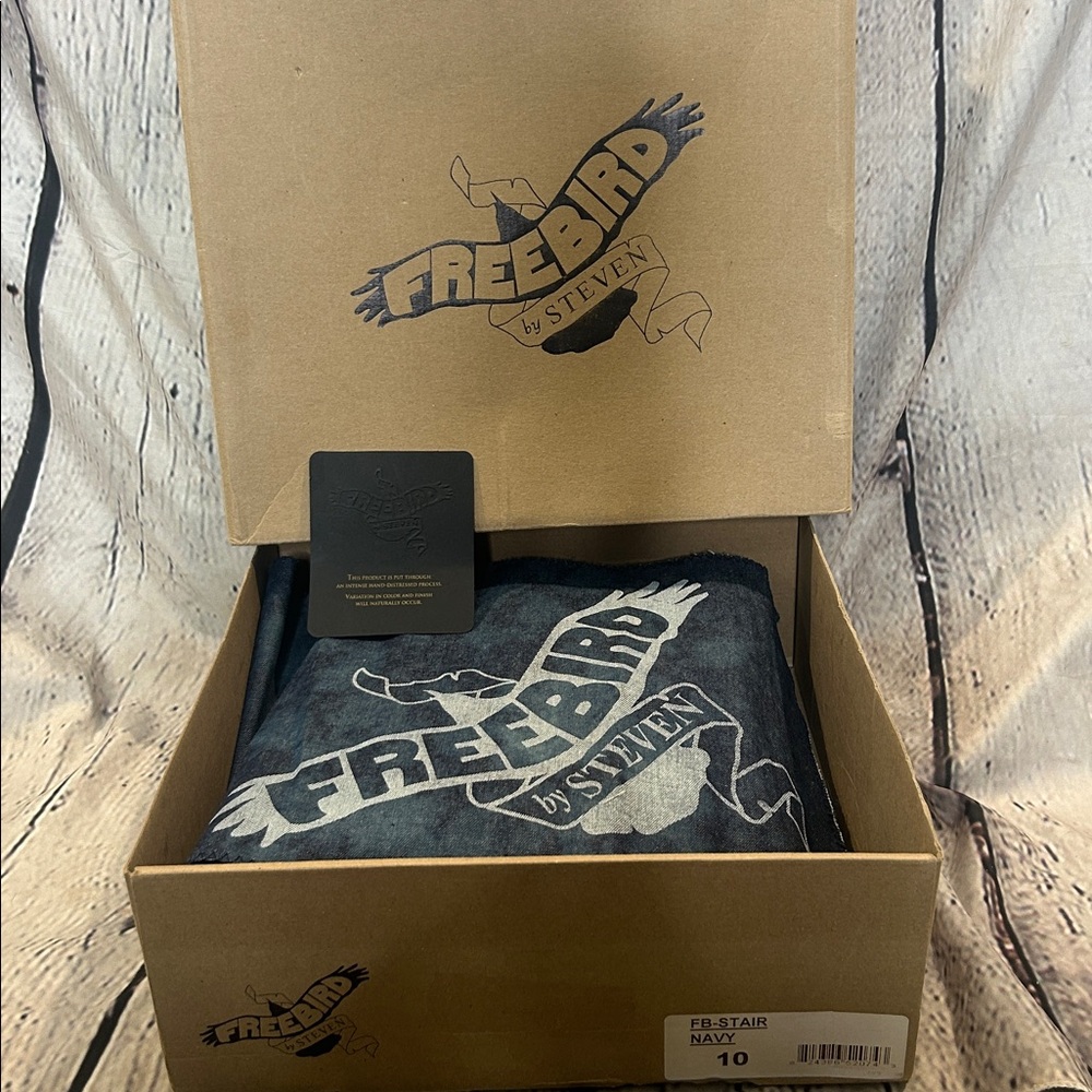 Freebird by Steven Stair Navy Blue Denim Buckle Ankle Boots Size 10 - Picture 16 of 16
